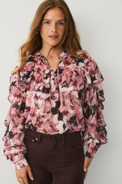 Discount Collection Bluse med volanter Dame Skjorter & Bluser
