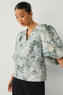 Hot Collection Bluse med ballonærmer Dame Skjorter & Bluser