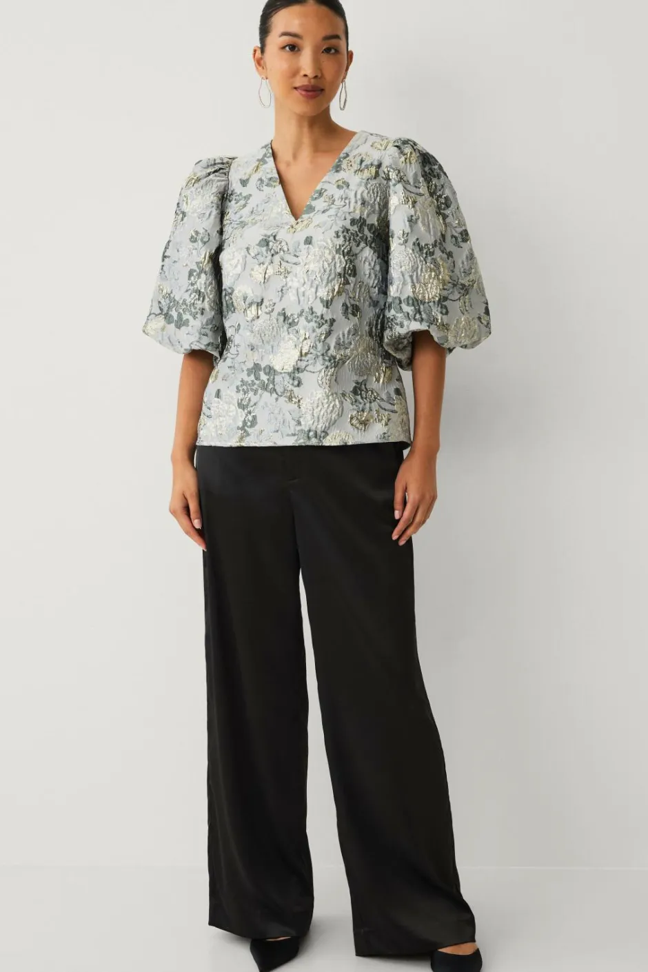 Hot Collection Bluse med ballonærmer Dame Skjorter & Bluser