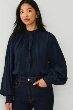 Ellos Collection Bluse med blondedetaljer^Dame Skjorter & Bluser