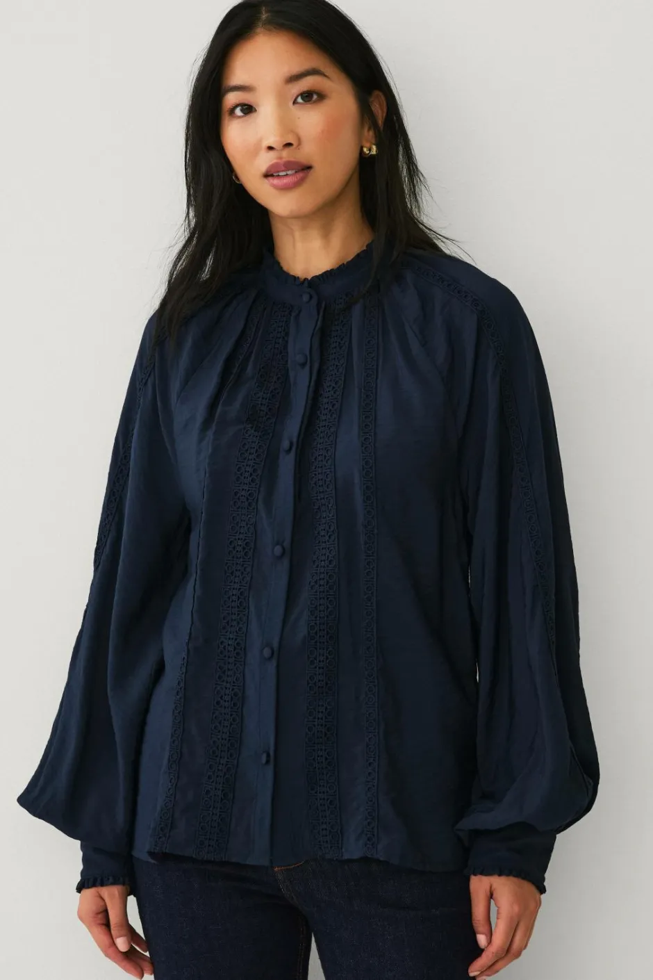 Ellos Collection Bluse med blondedetaljer^Dame Skjorter & Bluser