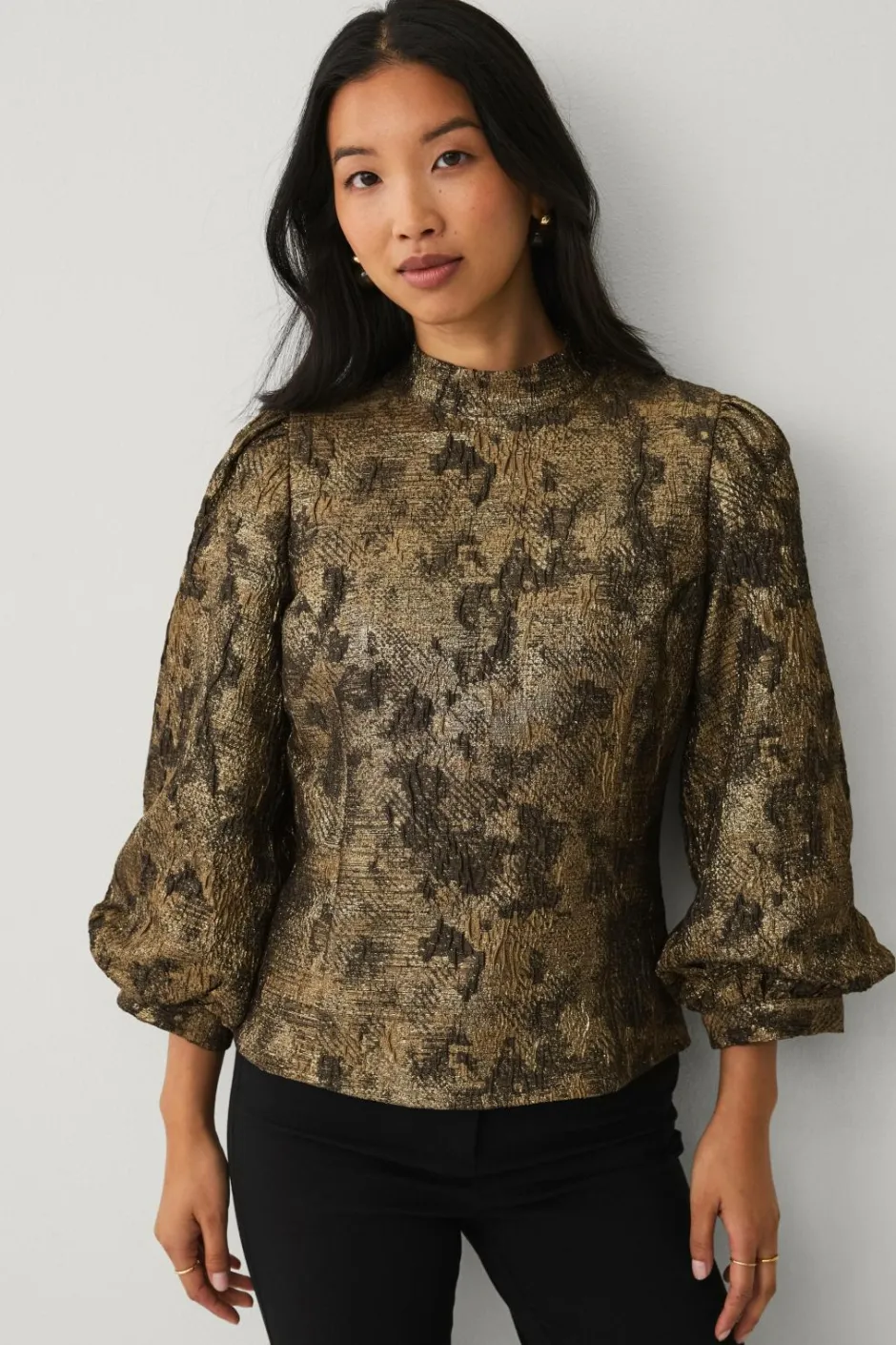 New Collection Bluse i Jacquard Dame Skjorter & Bluser