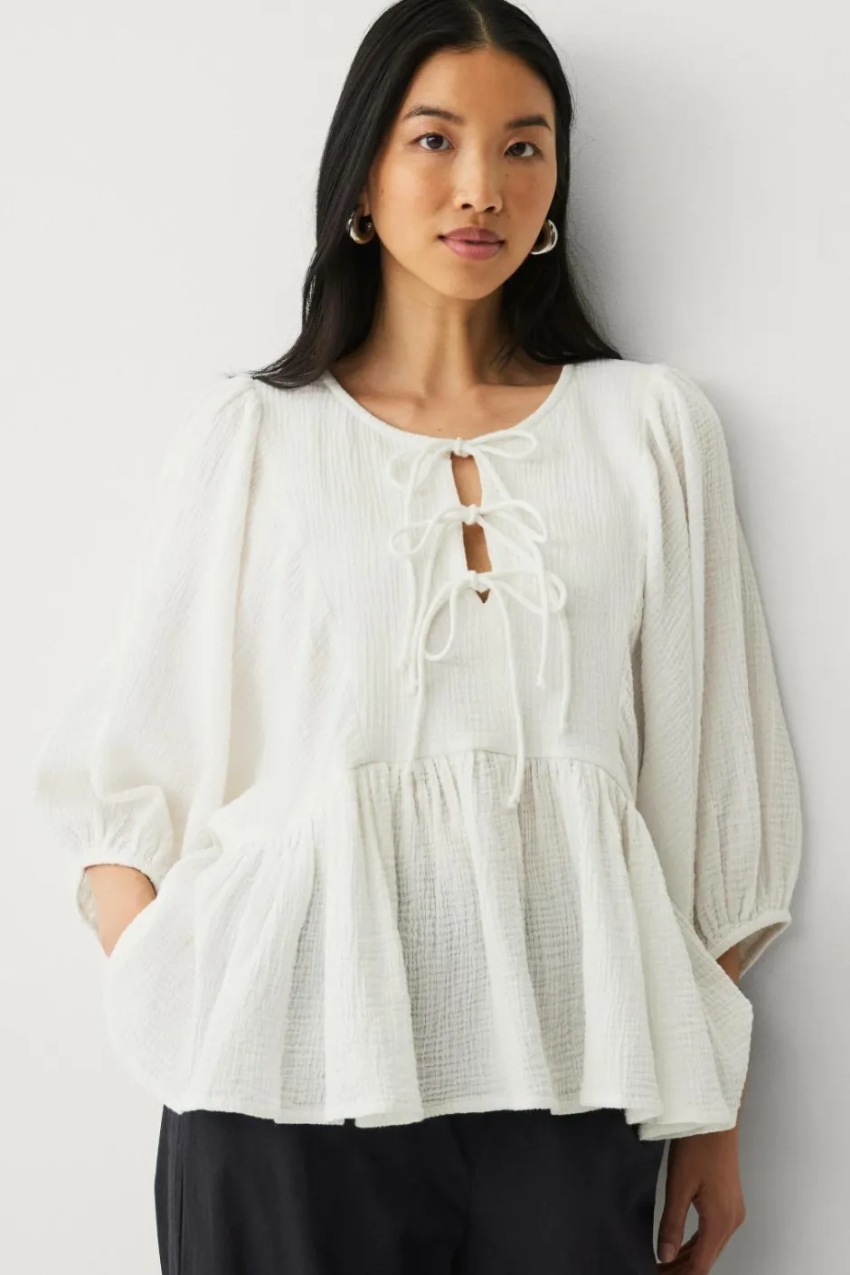 Hot Collection Bluse i musselin Dame Skjorter & Bluser