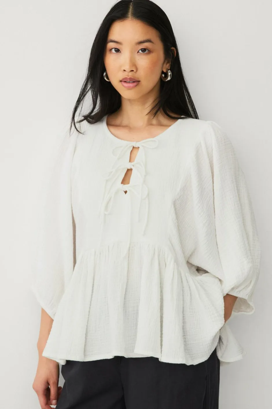 Hot Collection Bluse i musselin Dame Skjorter & Bluser