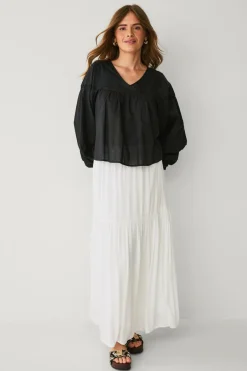 Hot Collection Bluse med blondeindsatser Dame Skjorter & Bluser