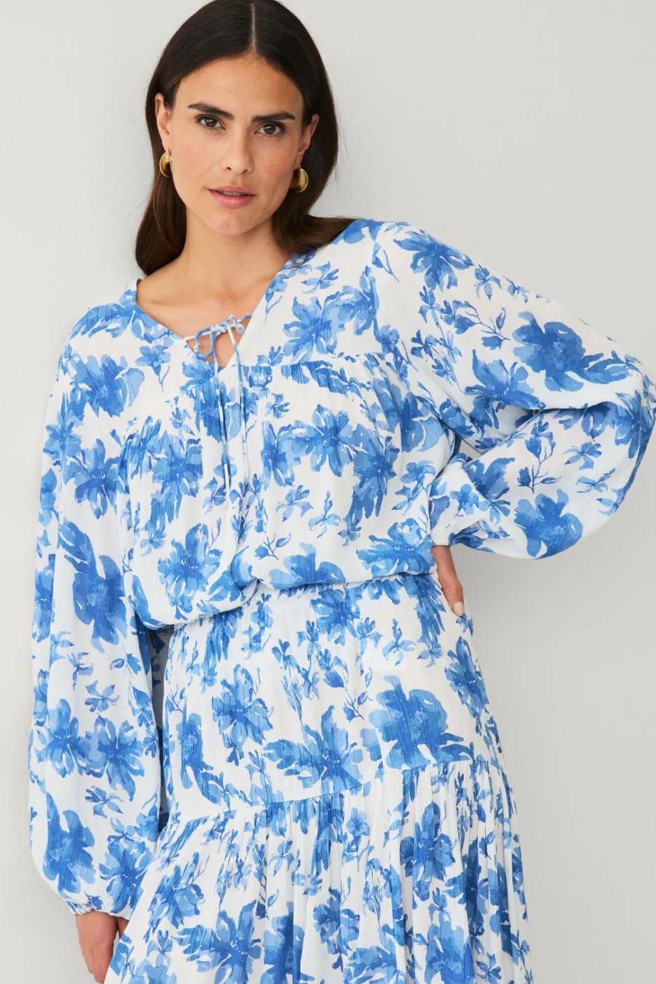 Ellos Collection Bluse i krøllet viskose^Dame Skjorter & Bluser