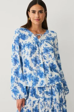 Ellos Collection Bluse i krøllet viskose^Dame Skjorter & Bluser