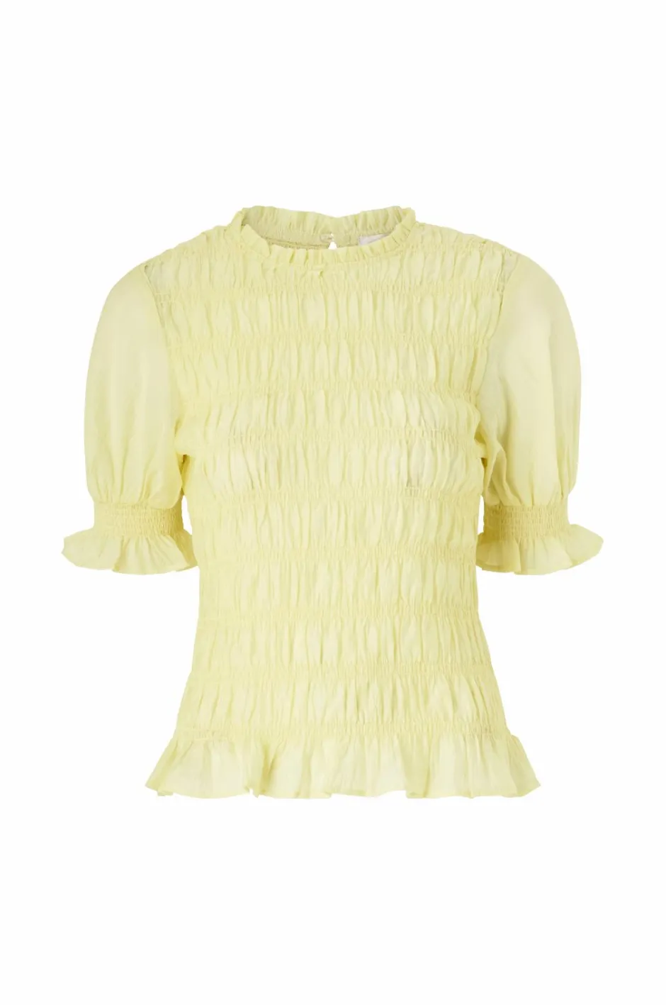 Ellos Collection Bluse med smock og pufærmer^Dame Skjorter & Bluser