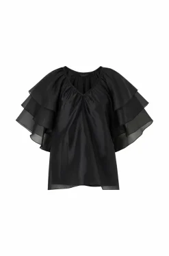 Collection Bluse med sommerfugleærmer Dame Skjorter & Bluser