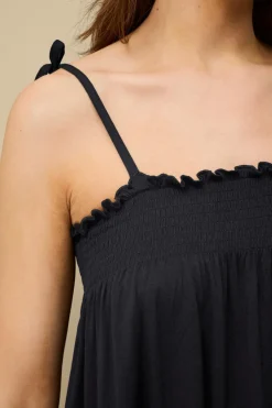 Best Collection Buksekjole med smocket detalje Dame Strandtøj