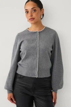 Clearance Collection Cardigan med perler Dame Trøjer & Cardigans