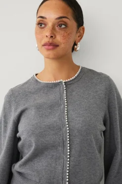 Clearance Collection Cardigan med perler Dame Trøjer & Cardigans