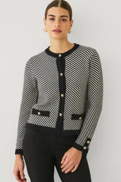 Outlet Collection Cardigan med striber Dame Trøjer & Cardigans