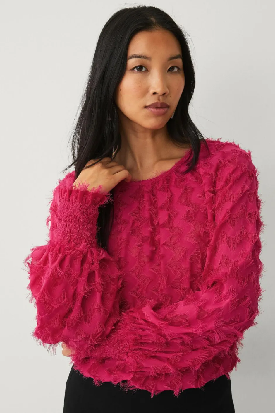 Ellos Collection Chiffonbluse med struktur^Dame Skjorter & Bluser