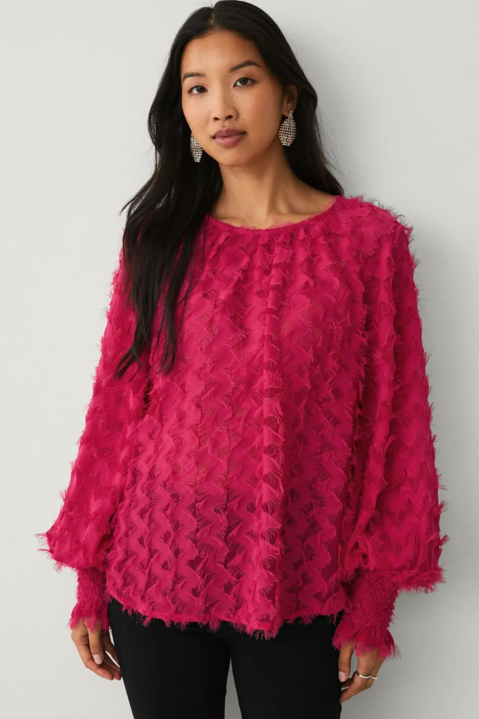 Ellos Collection Chiffonbluse med struktur^Dame Skjorter & Bluser