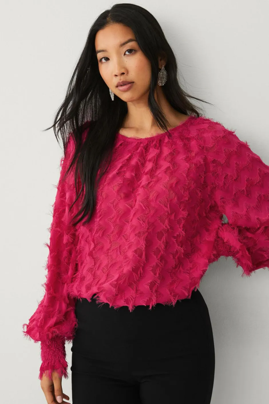 Ellos Collection Chiffonbluse med struktur^Dame Skjorter & Bluser