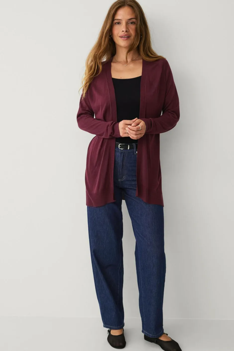 Discount Collection Fintstrikket cardigan Dame Basistøj