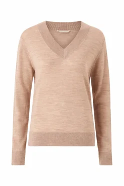New Collection Finstrikket uldtrøje med v-hals Dame Trøjer & Cardigans