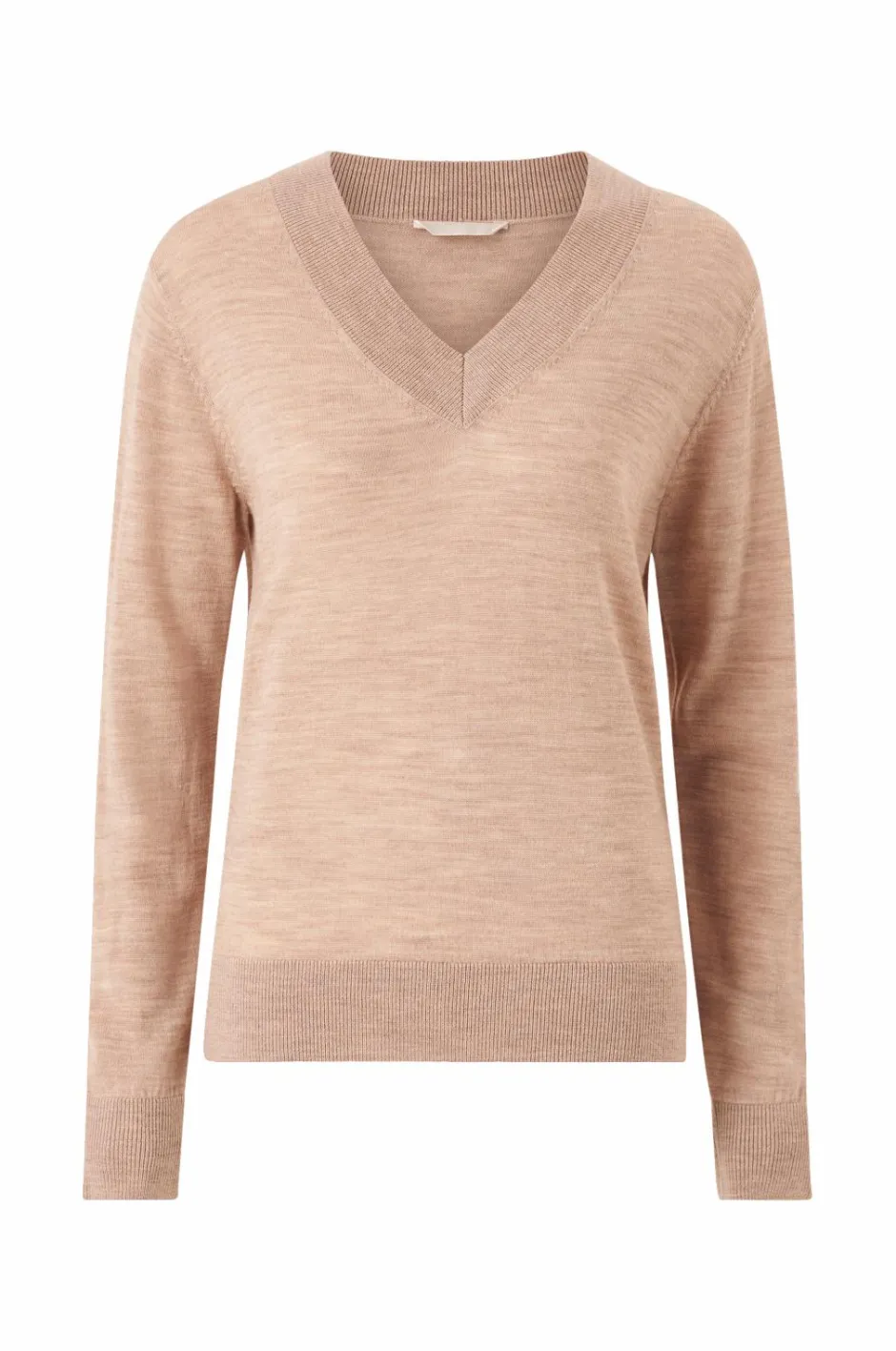 New Collection Finstrikket uldtrøje med v-hals Dame Trøjer & Cardigans