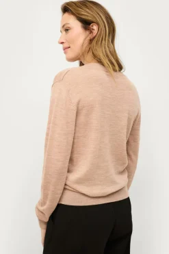 New Collection Finstrikket uldtrøje med v-hals Dame Trøjer & Cardigans