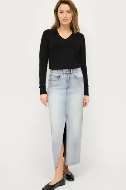 Ellos Collection Finstrikket uldtrøje med v-hals^Dame Trøjer & Cardigans