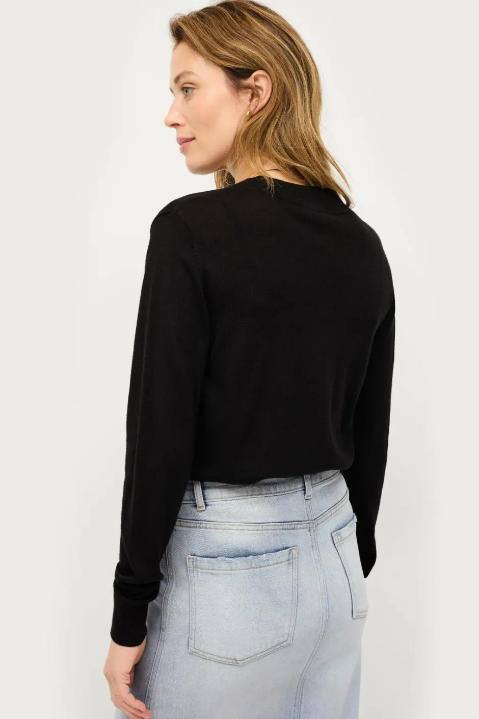 Ellos Collection Finstrikket uldtrøje med v-hals^Dame Trøjer & Cardigans
