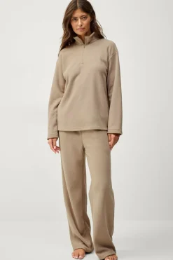 Ellos Collection Fleecetrøje med halv lynlås^Dame Loungewear & Homewear