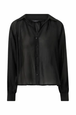 Hot Collection Gennemsigtig bluse med v-hals Dame Skjorter & Bluser