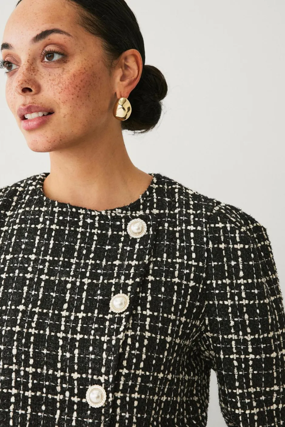 Outlet Collection Habitjakke med perleknaper Dame Blazere & Veste