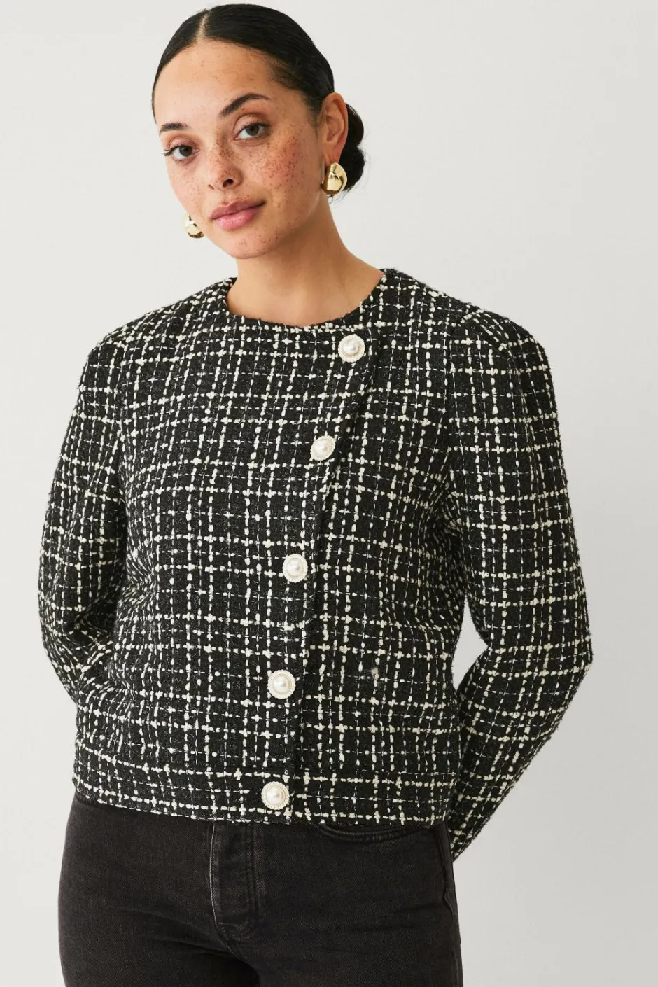 Outlet Collection Habitjakke med perleknaper Dame Blazere & Veste