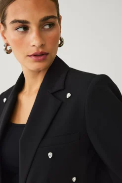 Hot Collection Habitjakke med rhinstene Dame Blazere & Veste