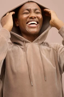 Outlet Collection Hættetrøje i velour Dame Loungewear & Homewear