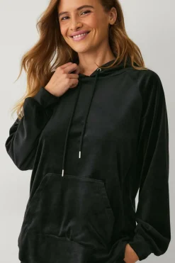 Outlet Collection Hættetrøje i velour Dame Loungewear & Homewear|Sweatshirts & Hoodies