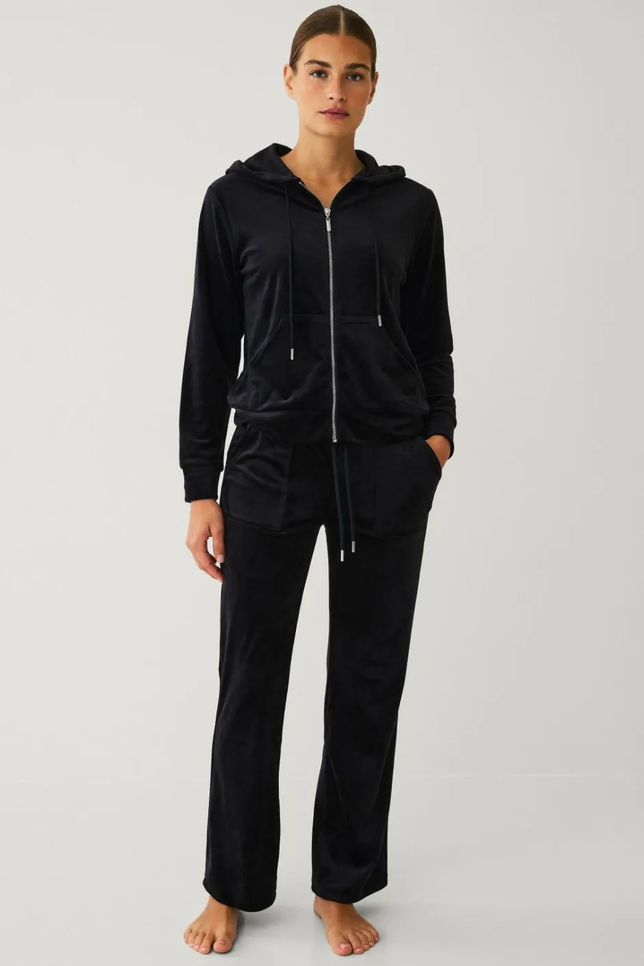 Online Collection Hættetrøje i velour Dame Loungewear & Homewear|Sweatshirts & Hoodies