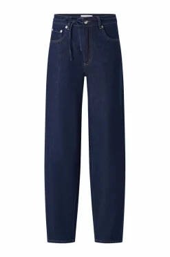 Hot Collection Jeans med brede ben og bindebånd i taljen Dame Jeans