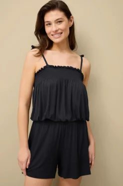 Best Collection Jumpsuit med smockdetalje Dame Strandtøj