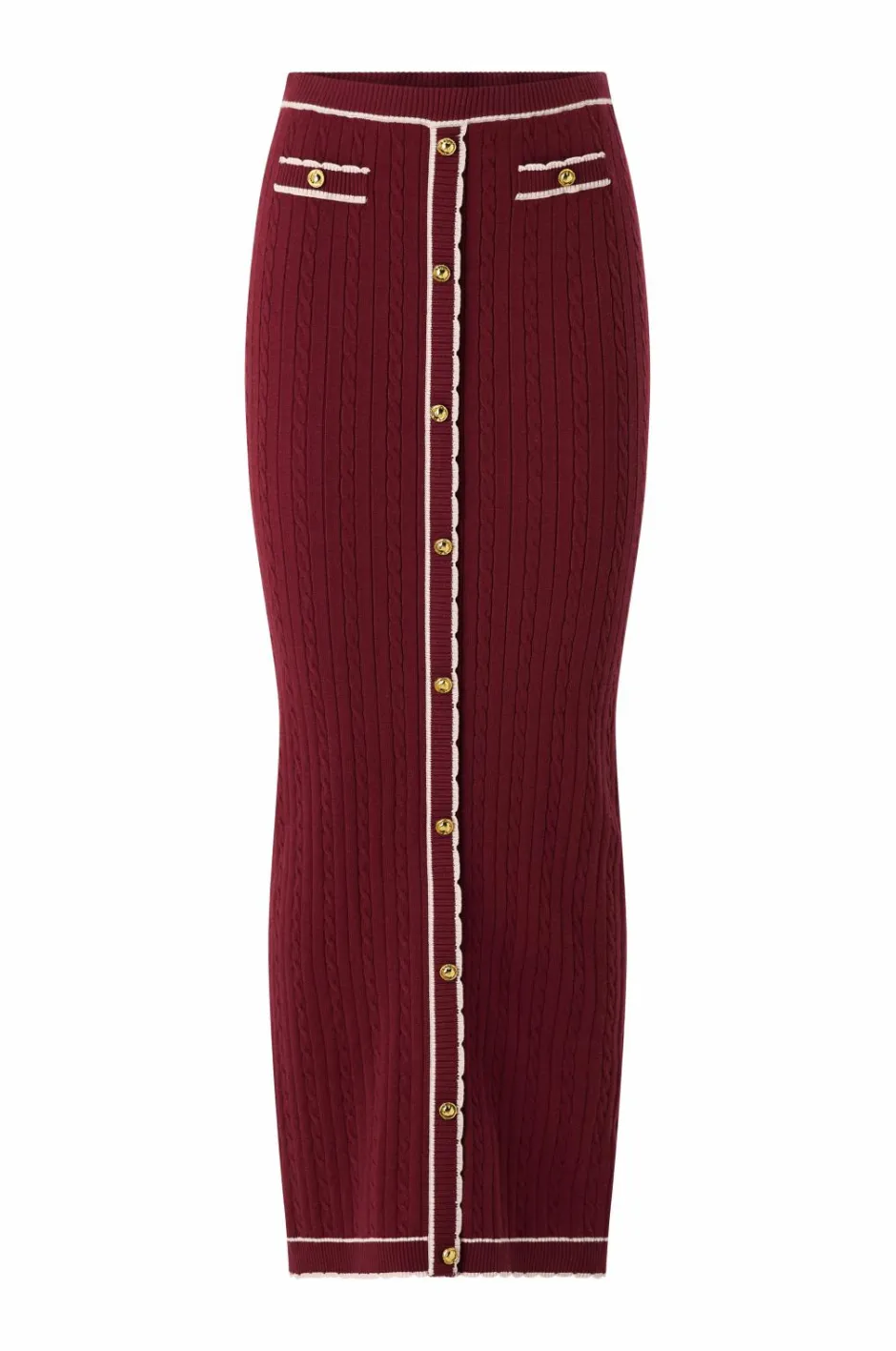 New Collection Kabelstrikket maxi nederdel Dame Nederdele