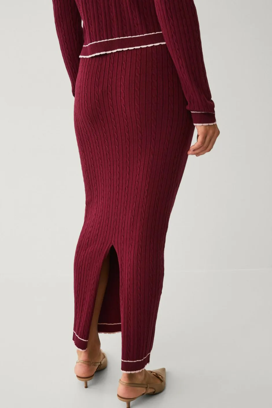 New Collection Kabelstrikket maxi nederdel Dame Nederdele