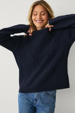 Clearance Collection Kabelstrikket Pullover Dame Basistøj|Trøjer & Cardigans