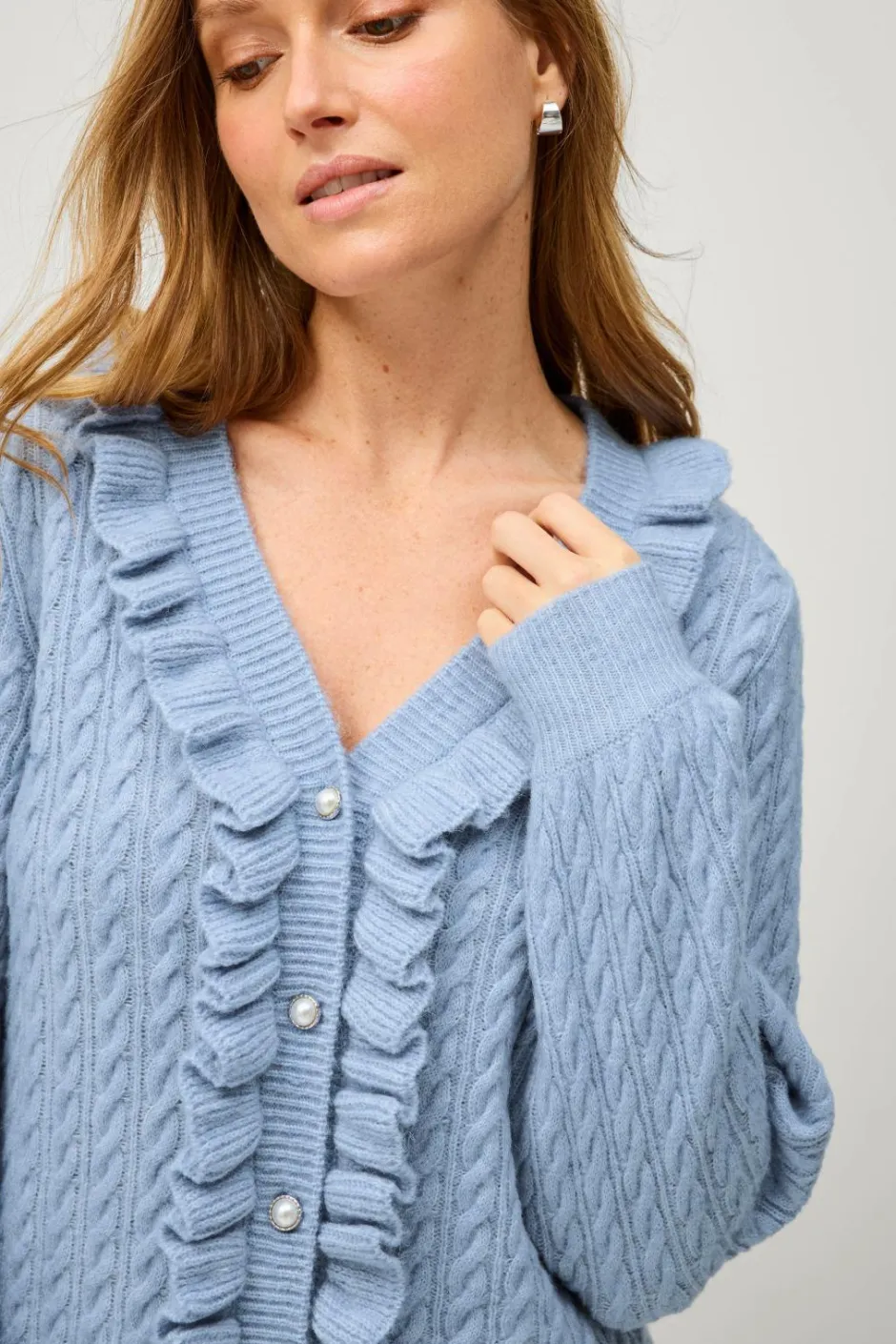 Hot Collection Kabelstrikket cardigan Dame Trøjer & Cardigans