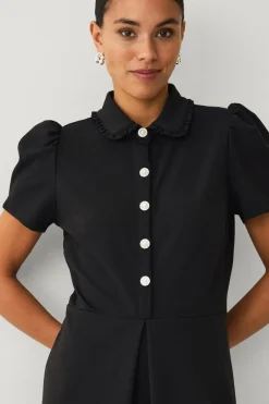 Ellos Collection Kjole i jersey med rhinstenknapper^Dame Kjoler