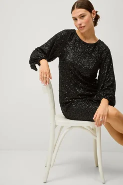 Sale Collection Kort pailletkjole med en sløjfe Dame Kjoler