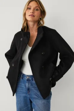 Clearance Collection Kort dobbeltradet frakke Dame Jakker & Frakker