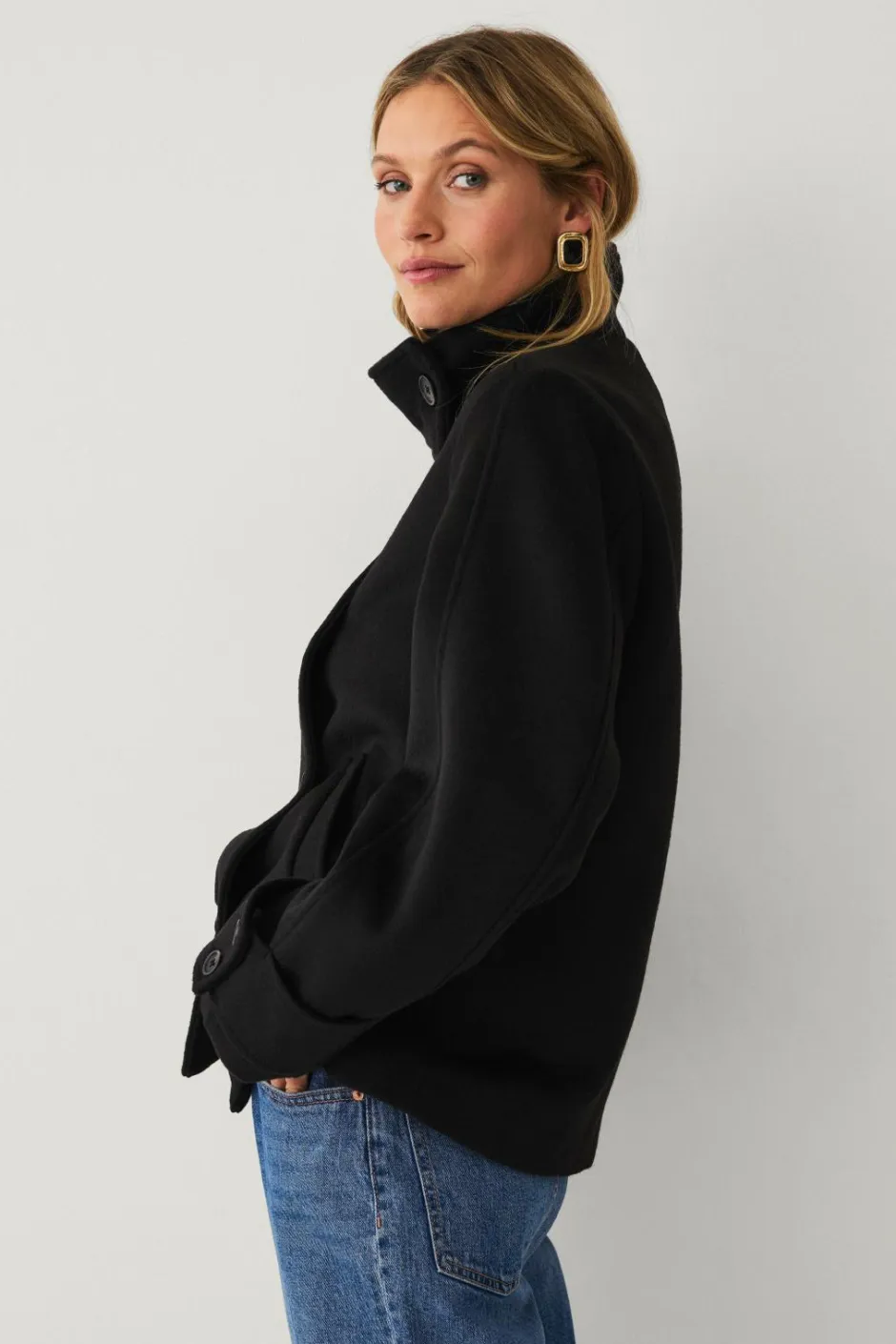 Clearance Collection Kort dobbeltradet frakke Dame Jakker & Frakker