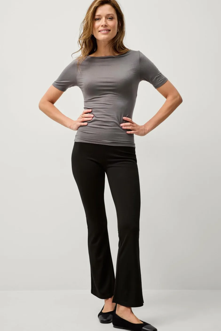 Sale Collection Kraftige leggings med bootcut, kortere benlængde Dame Tights & Leggings