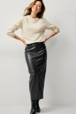 Clearance Collection Lang nederdel i imiteret læder Dame Nederdele