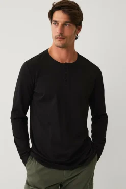 Online Collection Langærmet t-shirt med knaplukning T-Shirts & Tanktoppe