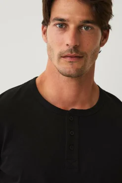 Online Collection Langærmet t-shirt med knaplukning T-Shirts & Tanktoppe