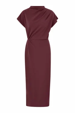 Ellos Collection Lang trikotkjole med drapering^Dame Kjoler