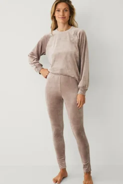 Ellos Collection Leggings i velour^Dame Loungewear & Homewear|Tights & Leggings